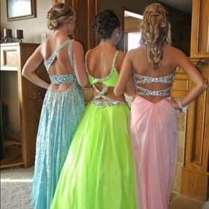 Blue Sherri Hill prom dress